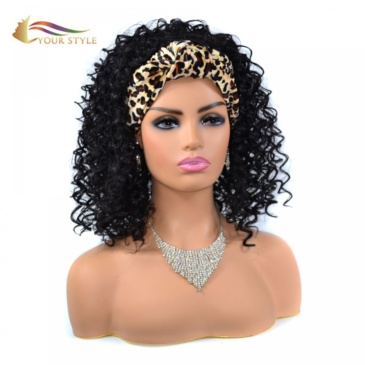 YOUR STYLE , Synthetic Short Headband Wig Kinky Curly Hair Wig  For Black Women Afro Wig-YOUR STYLE, synthetic wigs synthetic hair extension