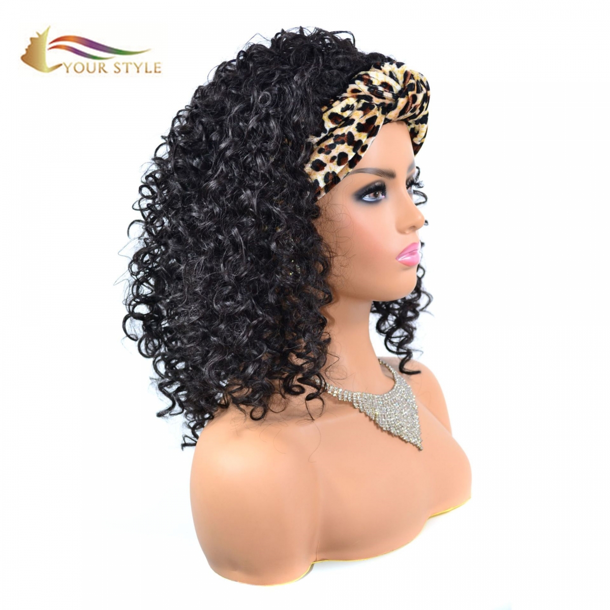 YOUR STYLE , Synthetic Short Headband Wig Kinky Curly Hair Wig  For Black Women Afro Wig-YOUR STYLE, synthetic wigs synthetic hair extension