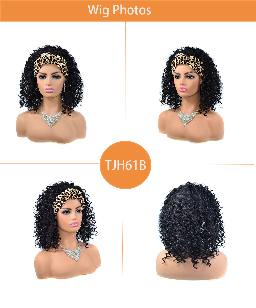 YOUR STYLE , Synthetic Short Headband Wig Kinky Curly Hair Wig  For Black Women Afro Wig-YOUR STYLE, synthetic wigs synthetic hair extension