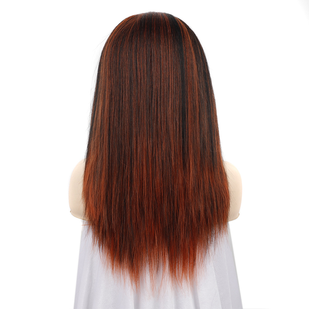 YOUR STYLE , Headband Wigs Synthetic Long Straight Wigs Women Mixed Black Orange Color-YOUR STYLE, synthetic wigs synthetic hair extension