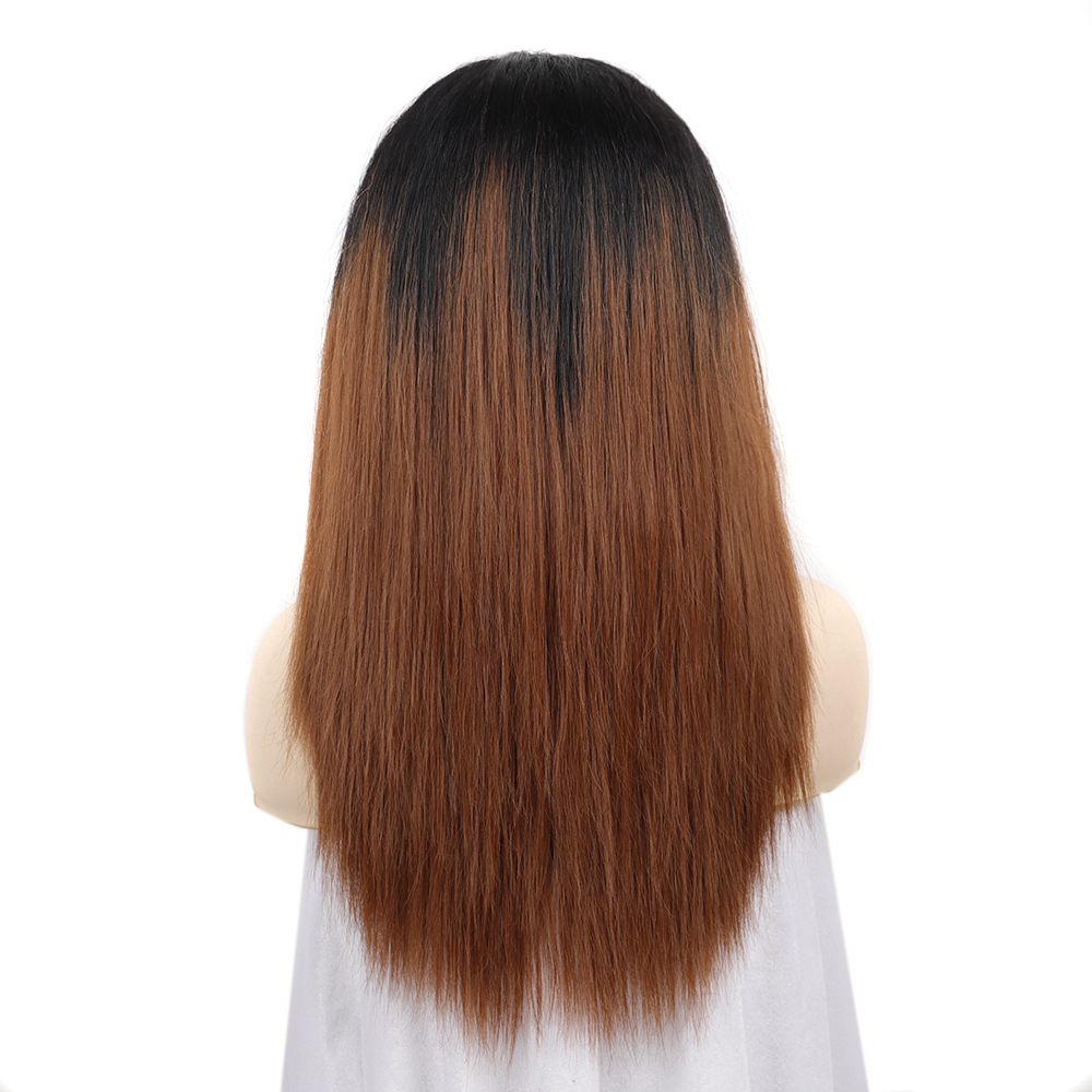 YOUR STYLE , Headband Wigs Synthetic Long Straight Wigs Women Mixed Black Orange Color-YOUR STYLE, synthetic wigs synthetic hair extension