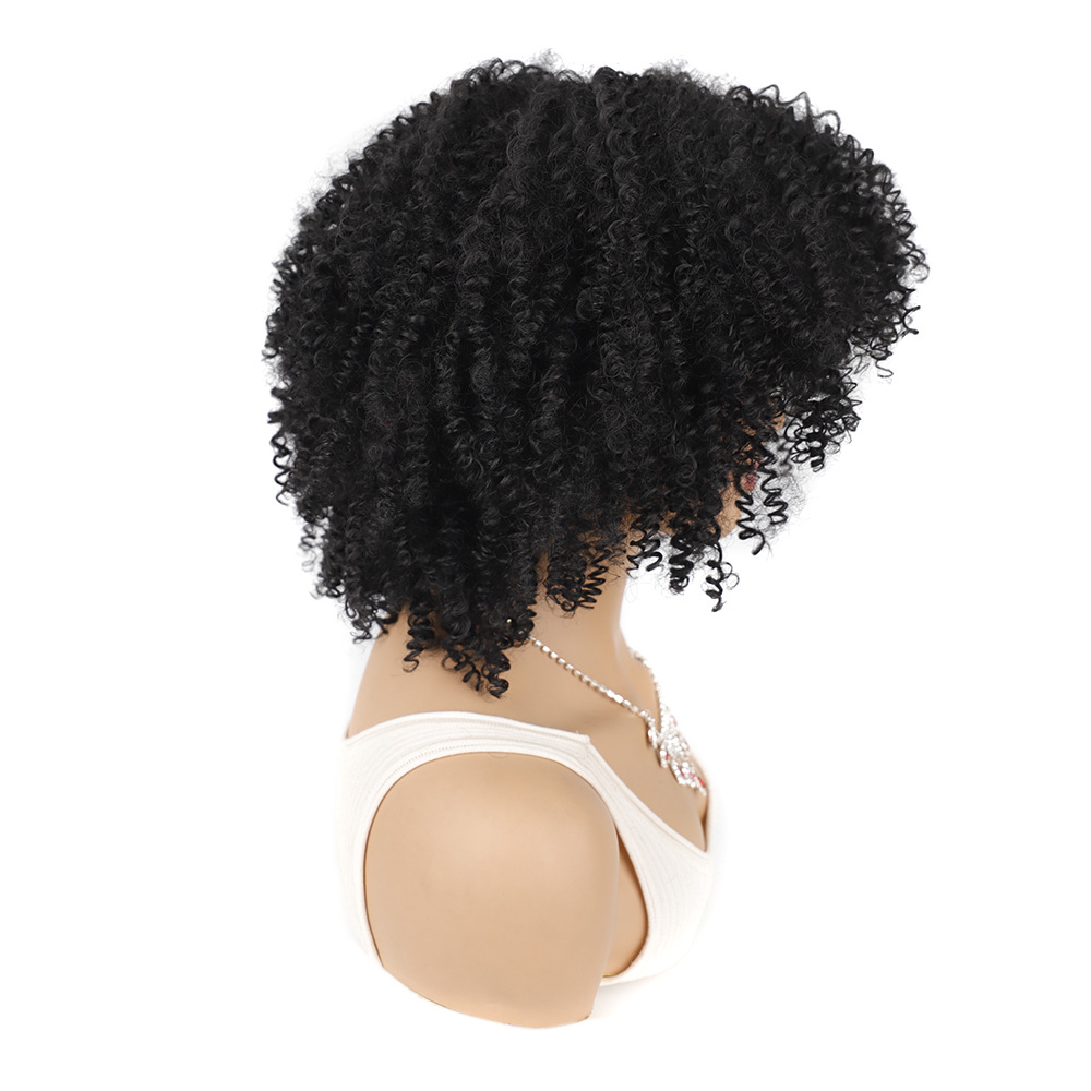 YOUR STYLE , Kinky Curly Wigs With Bangs Synthetic Afro Wigs Short Curly Wigs-YOUR STYLE, synthetic wigs synthetic hair extension