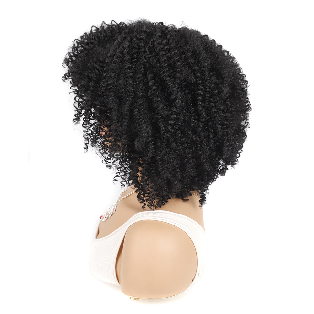 YOUR STYLE , Kinky Curly Wigs With Bangs Synthetic Afro Wigs Short Curly Wigs-YOUR STYLE, synthetic wigs synthetic hair extension