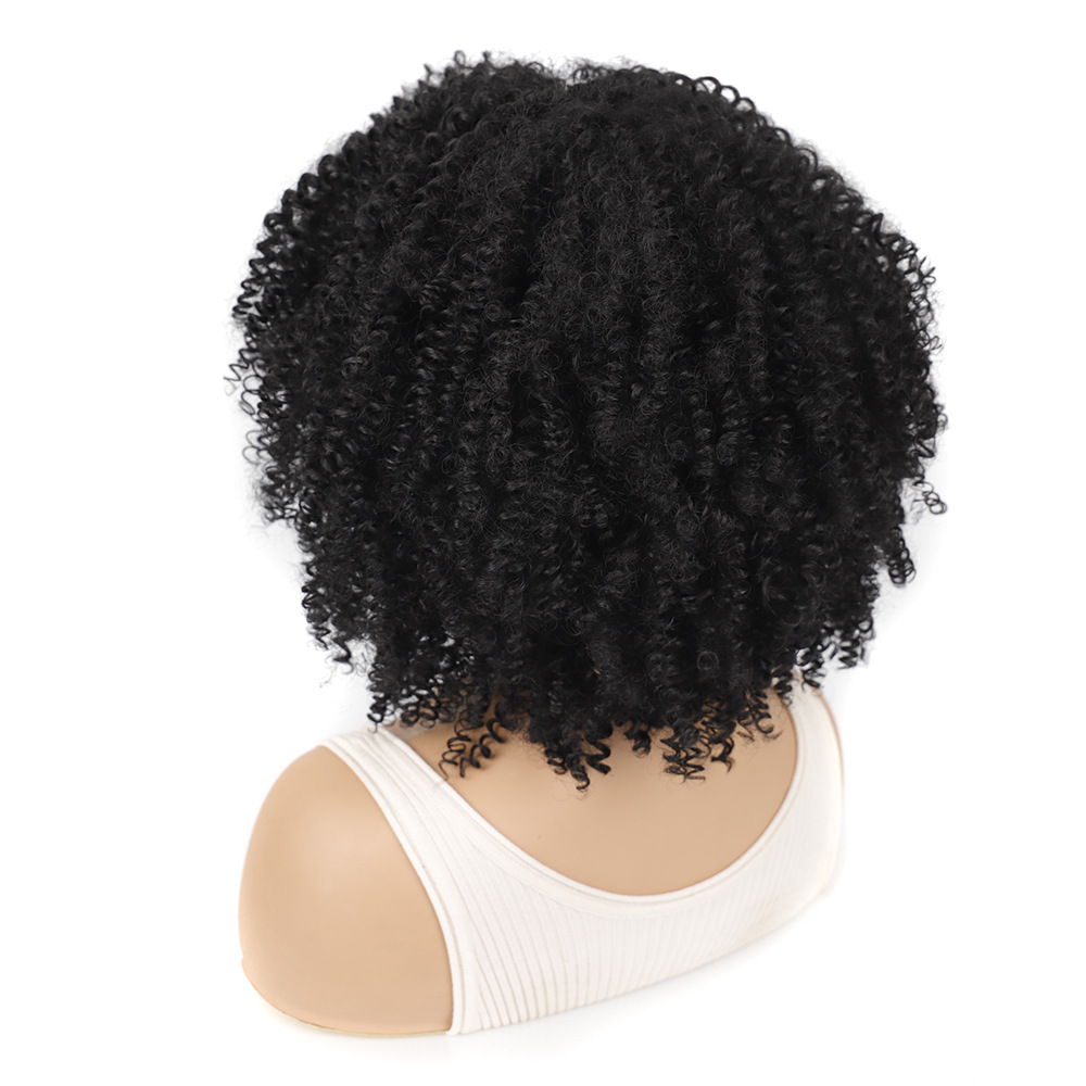 YOUR STYLE , Kinky Curly Wigs With Bangs Synthetic Afro Wigs Short Curly Wigs-YOUR STYLE, synthetic wigs synthetic hair extension