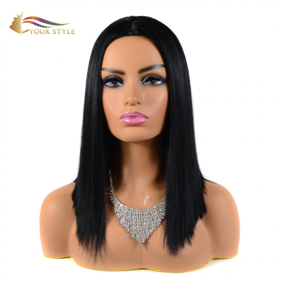 YOUR STYLE , Long Straight Wig Middle Part Black Hair Synthetic Arfo Wigs Black Women-YOUR STYLE, synthetic wigs synthetic hair extension