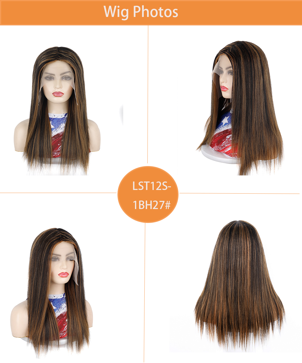 YOUR STYLE , Lace Front Wig Synthetic Wigs For Women Long Lace Wig Brown Highlight Color-YOUR STYLE, synthetic wigs synthetic hair extension