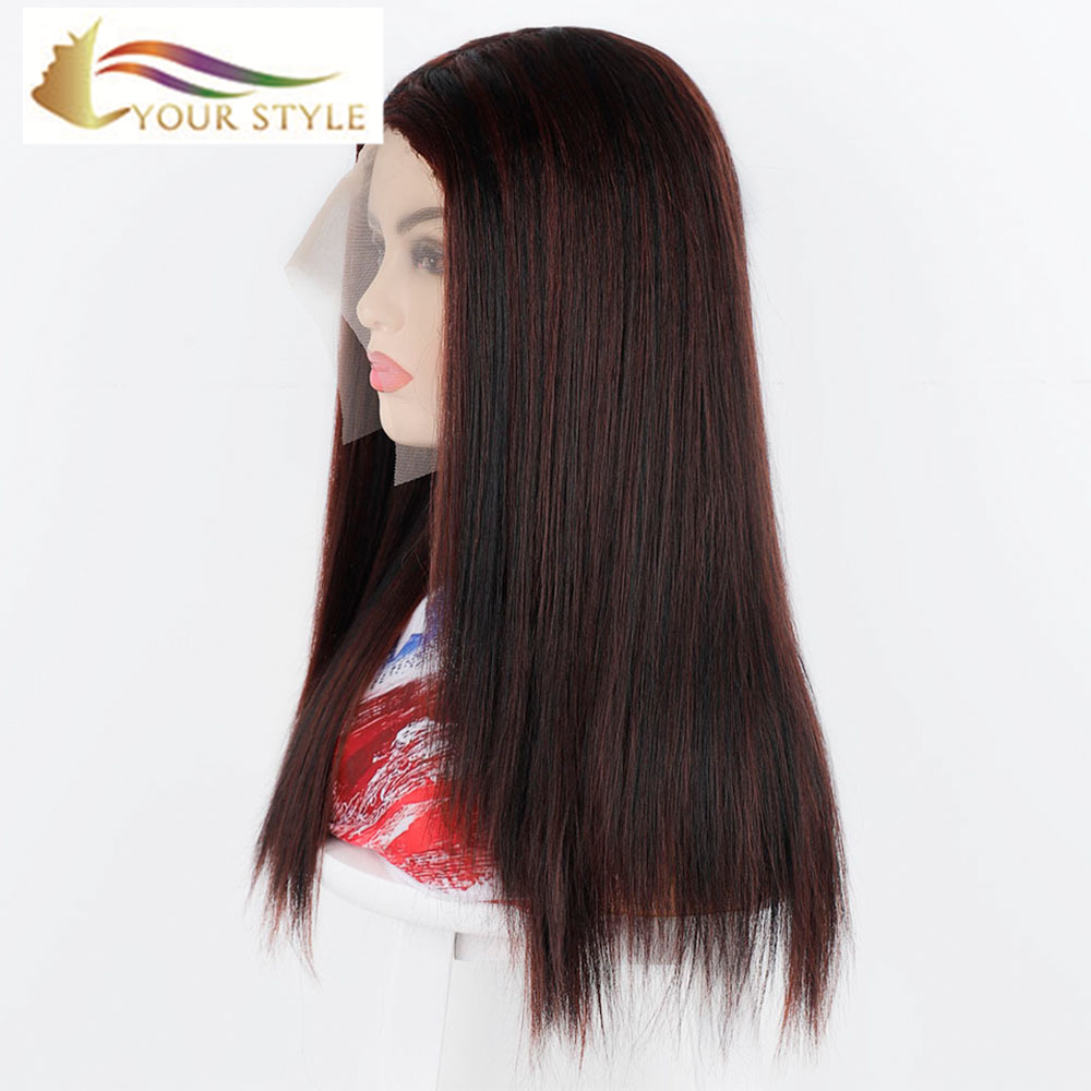 YOUR STYLE , Lace Front Wig Synthetic Wigs For Women Long Lace Wig Brown Highlight Color-YOUR STYLE, synthetic wigs synthetic hair extension