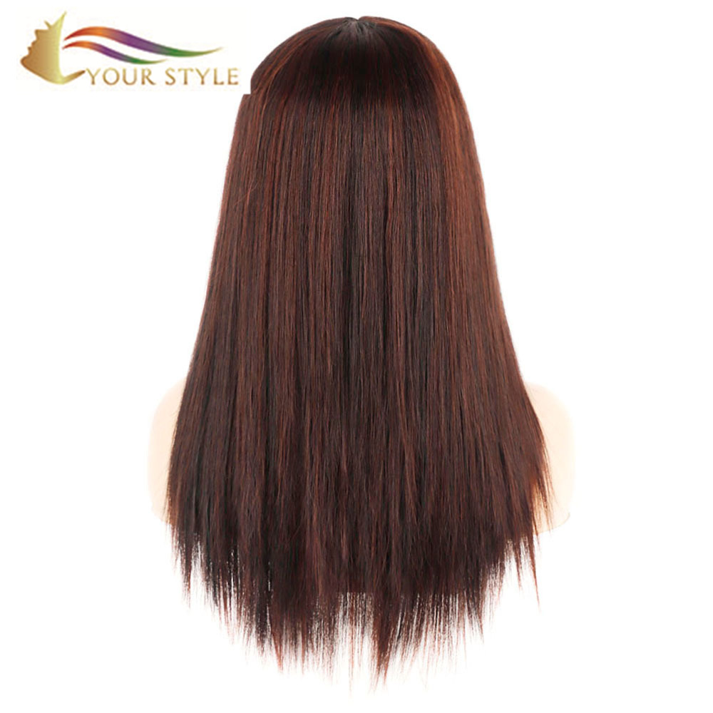 YOUR STYLE , Lace Front Wig Synthetic Wigs For Women Long Lace Wig Brown Highlight Color-YOUR STYLE, synthetic wigs synthetic hair extension