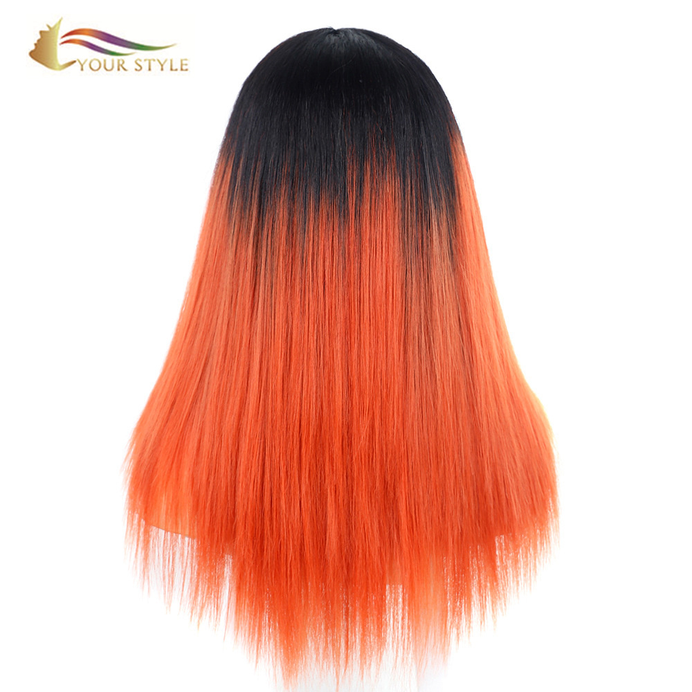 YOUR STYLE , Lace Front Wig Synthetic Wigs For Women Long Lace Wig Brown Highlight Color-YOUR STYLE, synthetic wigs synthetic hair extension