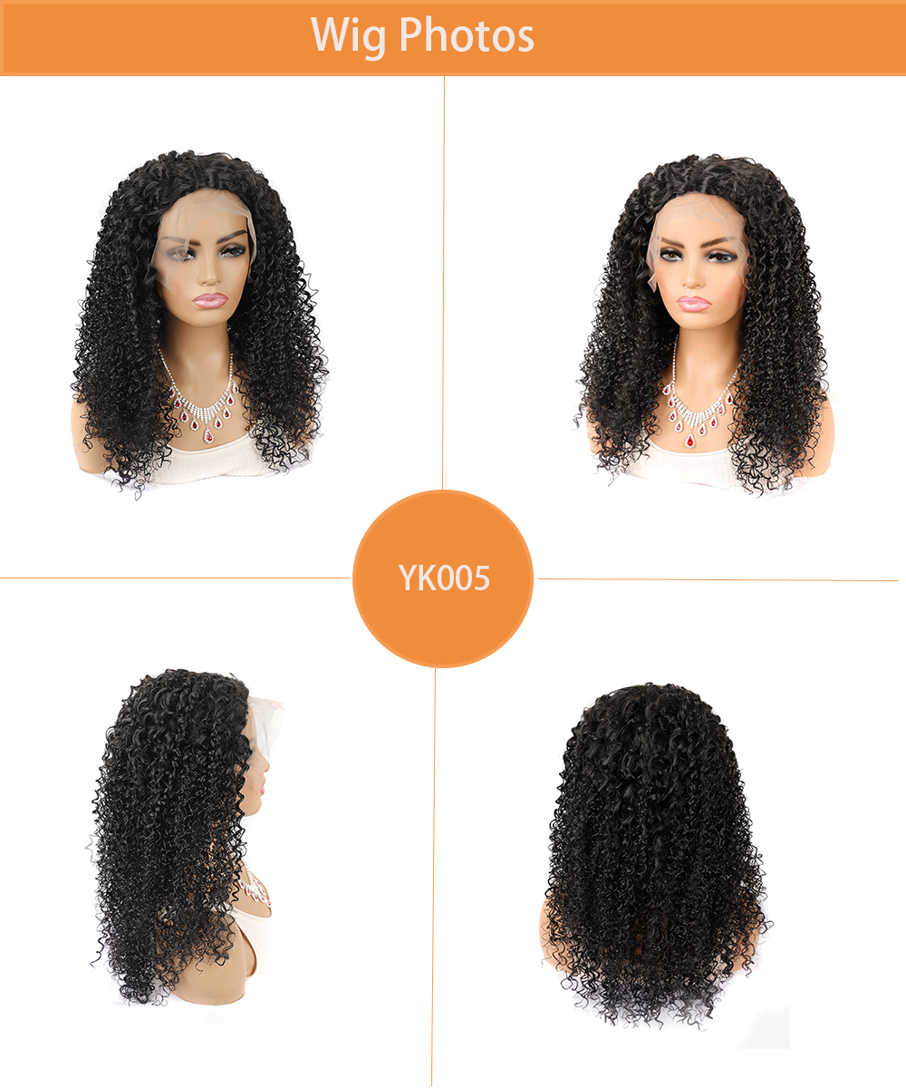 YOUR STYLE , Lace Front Wig Synthetic Long Kinky Curly Wigs Black Women Long Black Curly Wig-YOUR STYLE, synthetic wigs synthetic hair extension