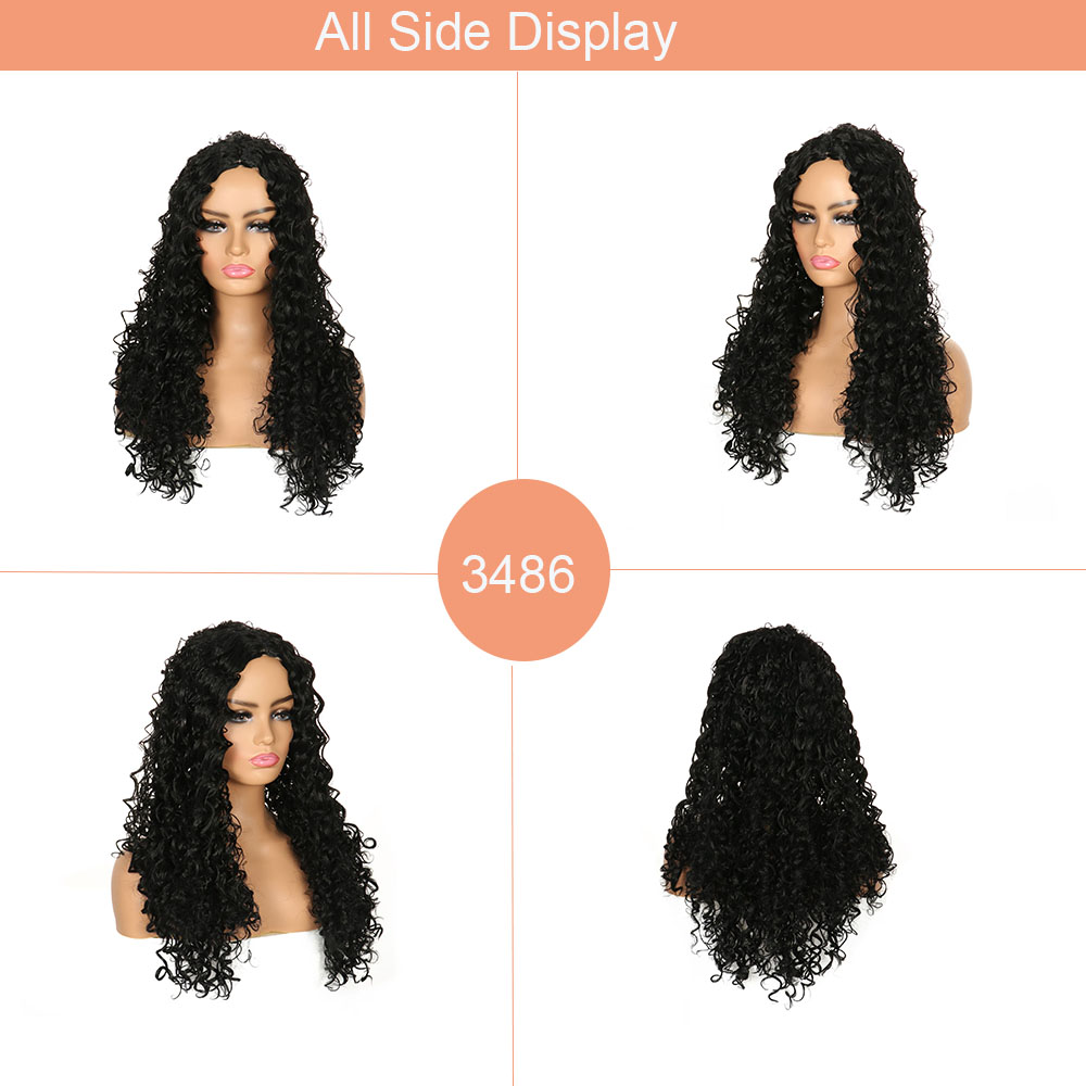 YOUR STYLE Long Black Curly Wig Synthetic Wig For Black Women Afro Wig Women-YOUR STYLE, synthetic wigs synthetic hair extension