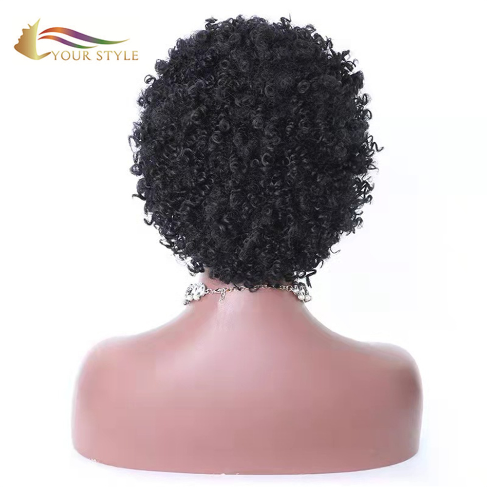 YOUR STYLE Afro Kinky Curly Wigs Short Pixie Wigs Short Haircuts For Black Women Short Afro Wigs-YOUR STYLE, synthetic wigs synthetic hair extension