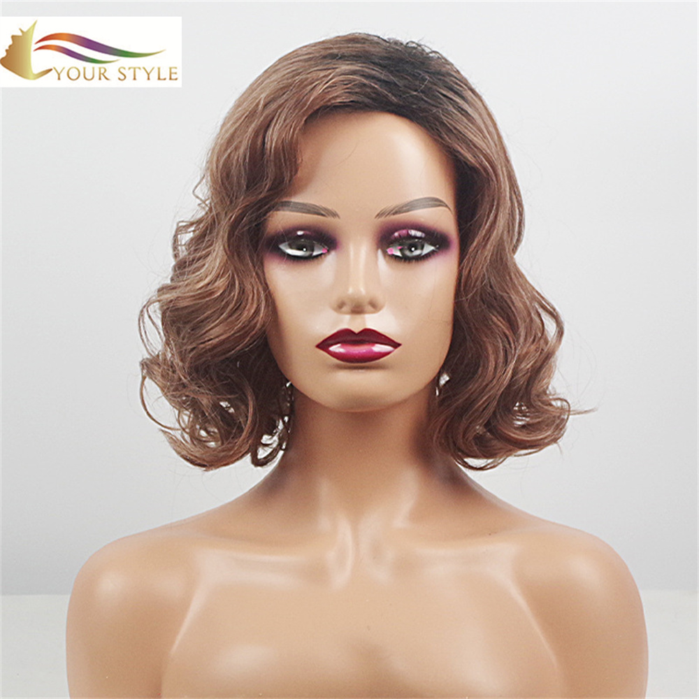 YOUR STYLE ,Short Wavy Wig  For Women Ombre Color-YOUR STYLE, synthetic wigs synthetic hair extension