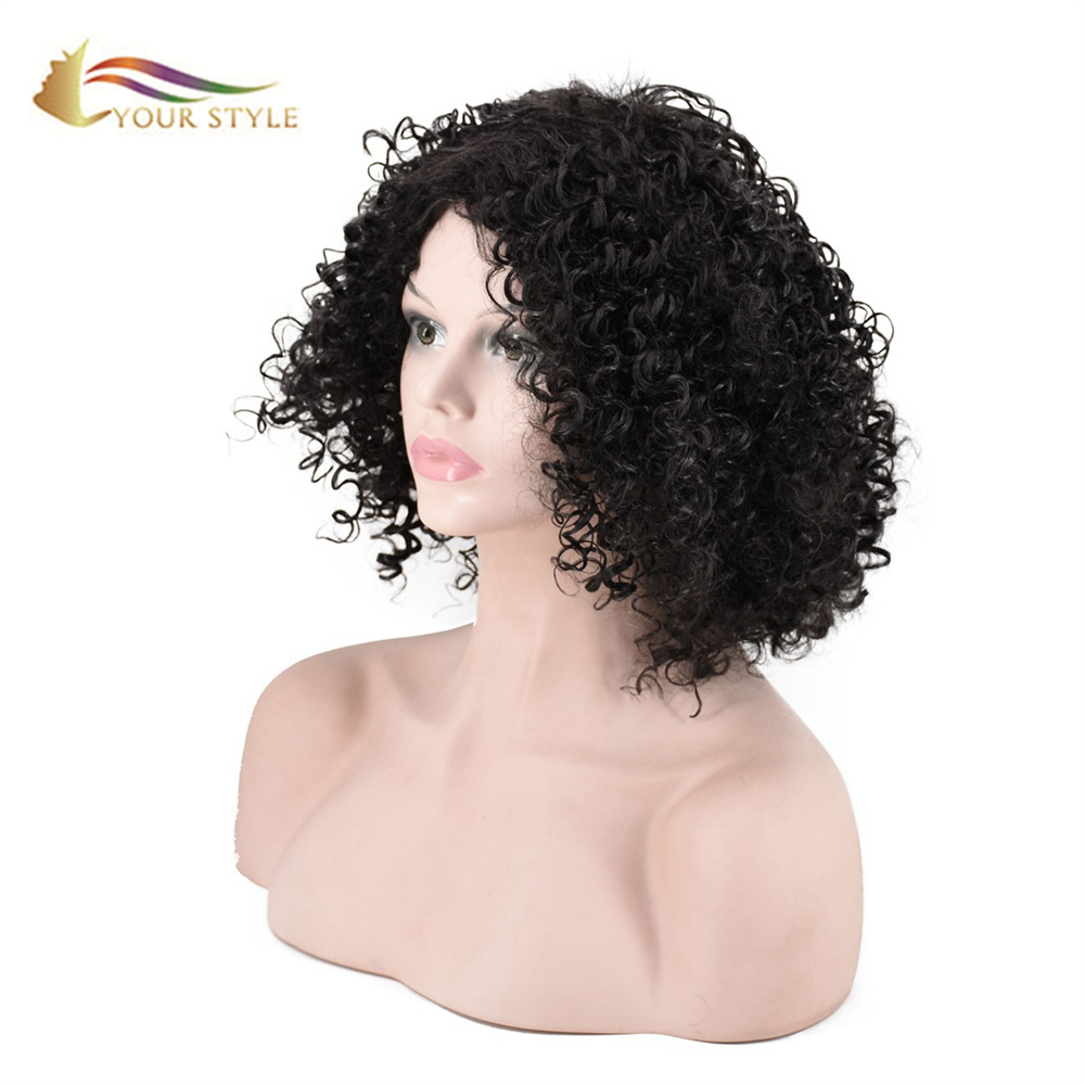 TUA STYLE Afro Kinky Curly Wigs Male Wigs For Women Afro Wig Black Woman-TUUS STYLE, Saccharum capillamentum syntheticum extensio