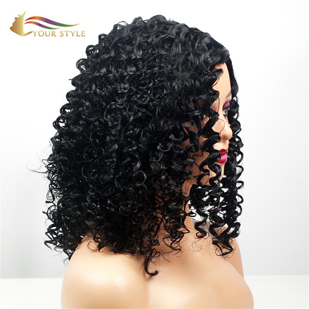 YOUR STYLE Middle Afro Kinky Curly Wigs Black Afro Long Wigs Black Women Long Curly Synthetic Wig Afro Women-YOUR STYLE, synthetic wigs synthetic hair extension