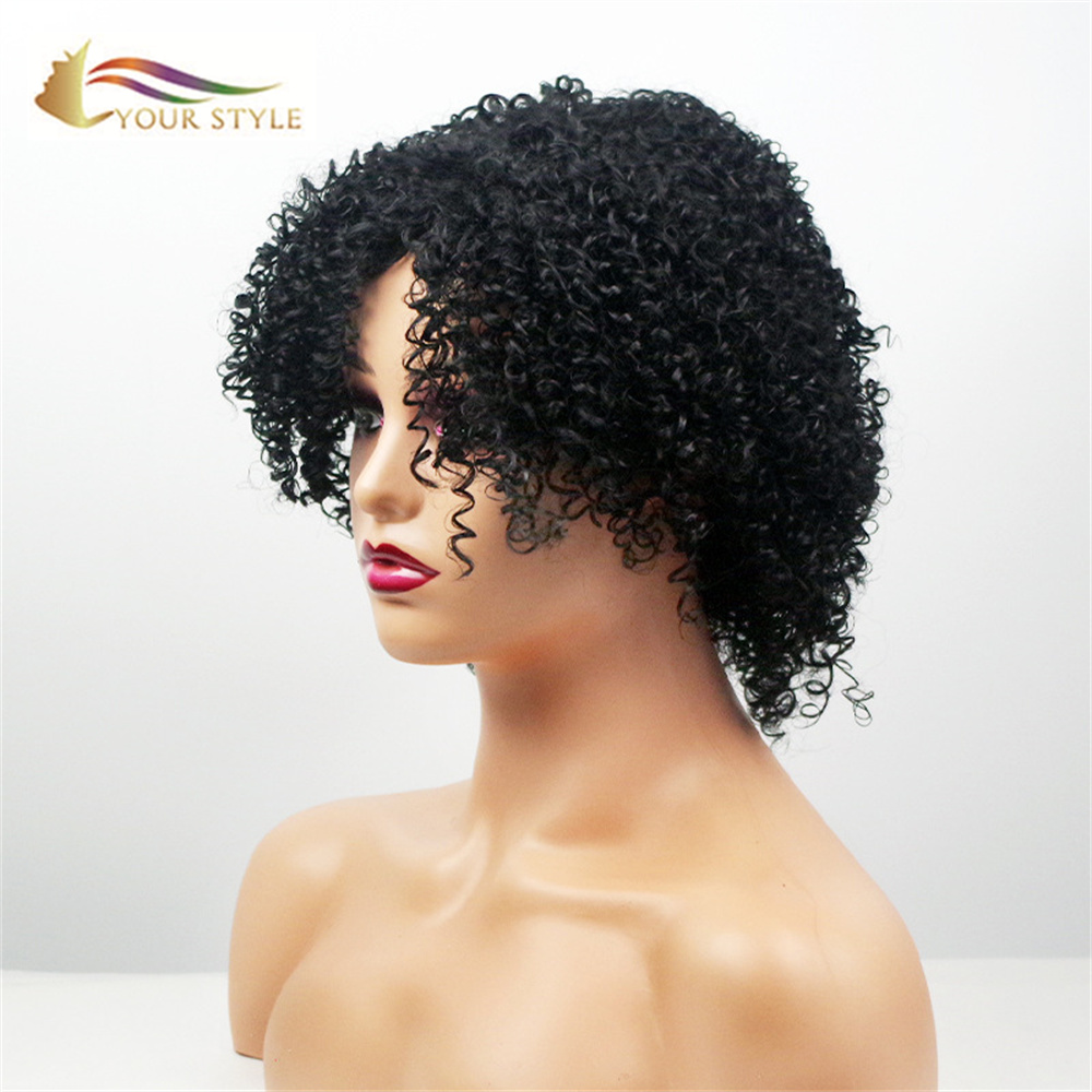 YOUR STYLE , Afro Kinky Curly Wigs Black Color Synthetic Fiber-YOUR STYLE, synthetic wigs synthetic hair extension