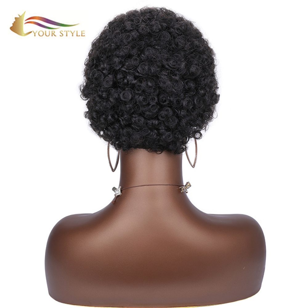 YOUR STYLE Short Wig Afro Black Women Short Pixie Wigs Black Hair Blonde Short Natural Hair Cut-YOUR STYLE，合成假发合成接发