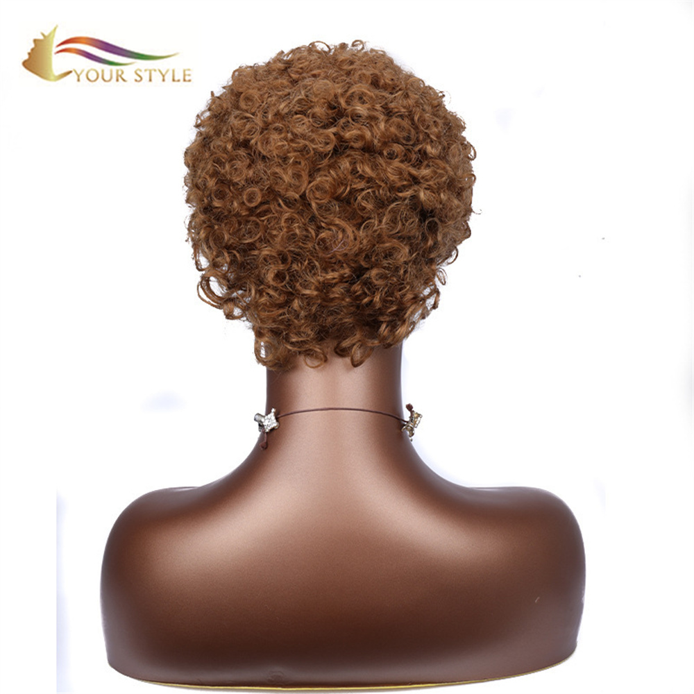 YOUR STYLE Short Wig Afro Black Women Short Pixie Wigs Black Hair Blonde Short Natural Hair Cut-YOUR STYLE，合成假发合成接发