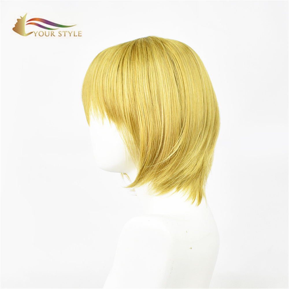 ТВІЙ СТИЛЬ Love Live! Koizumi Hanayo Cosplay Wigs Synthetic Bob Wig With Bangs Short Wigs Orange Yellow Girls Women Female-YOUR STYLE, синтетичні перуки синтетичне нарощування волосся