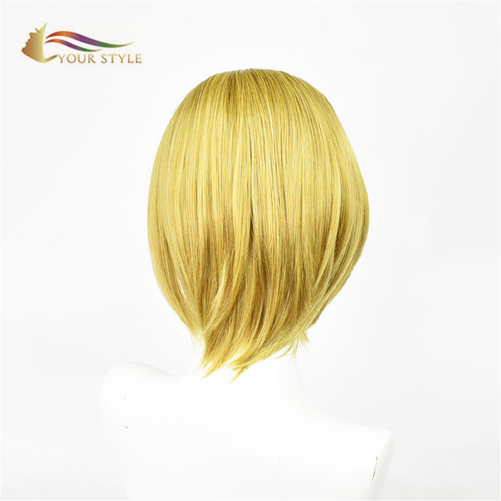 ТВІЙ СТИЛЬ Love Live! Koizumi Hanayo Cosplay Wigs Synthetic Bob Wig With Bangs Short Wigs Orange Yellow Girls Women Female-YOUR STYLE, синтетичні перуки синтетичне нарощування волосся