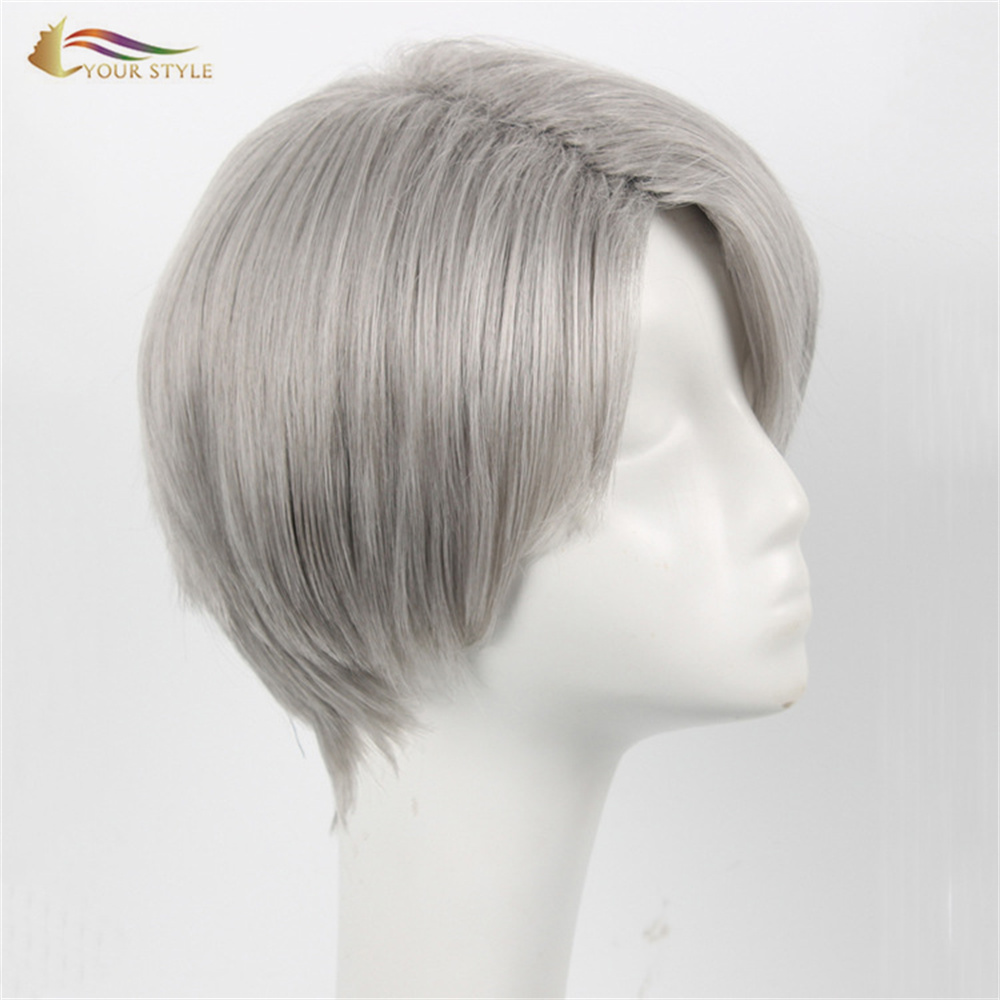 YOUR STYLE Short Wig Yuri On Ice Cosplay Wigs Viktor Nikiforov Boy Men Wigs Male Short Hair Party Halloween Costume Wigs Guy-YOUR STYLE, synthetic wigs synthetic hair extension