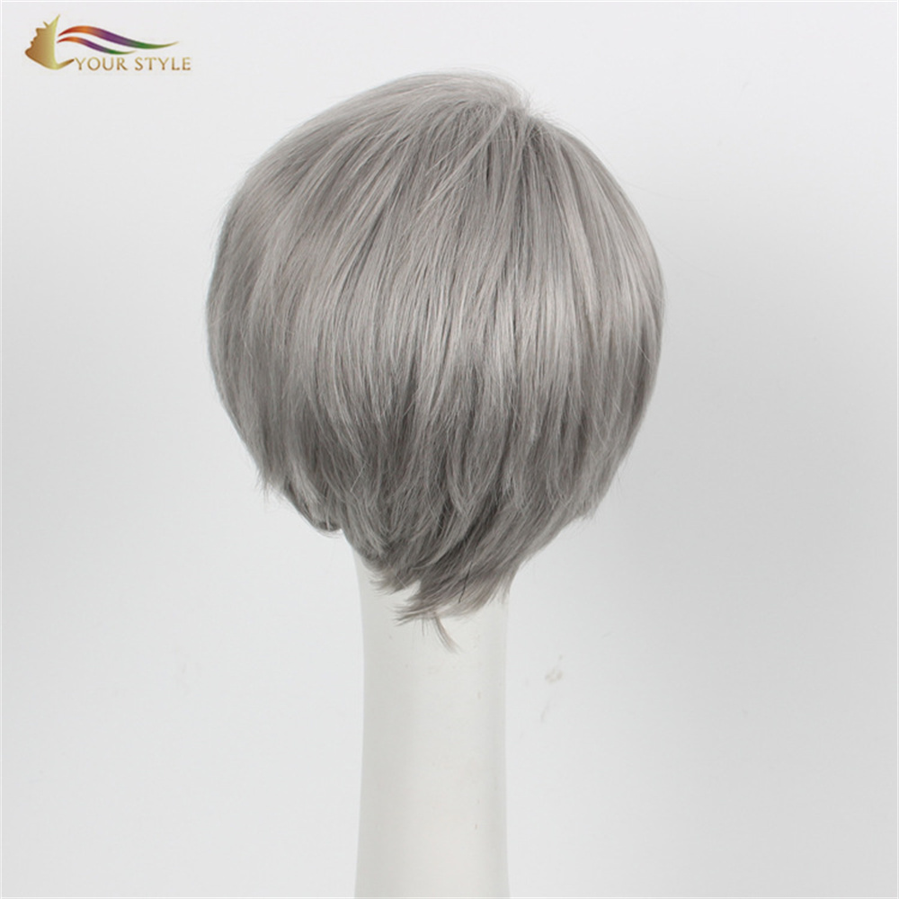 YOUR STYLE Short Wig Yuri On Ice Cosplay Wigs Viktor Nikiforov Boy Men Wigs Male Short Hair Party Halloween Costume Wigs Guy-YOUR STYLE, synthetic wigs synthetic hair extension