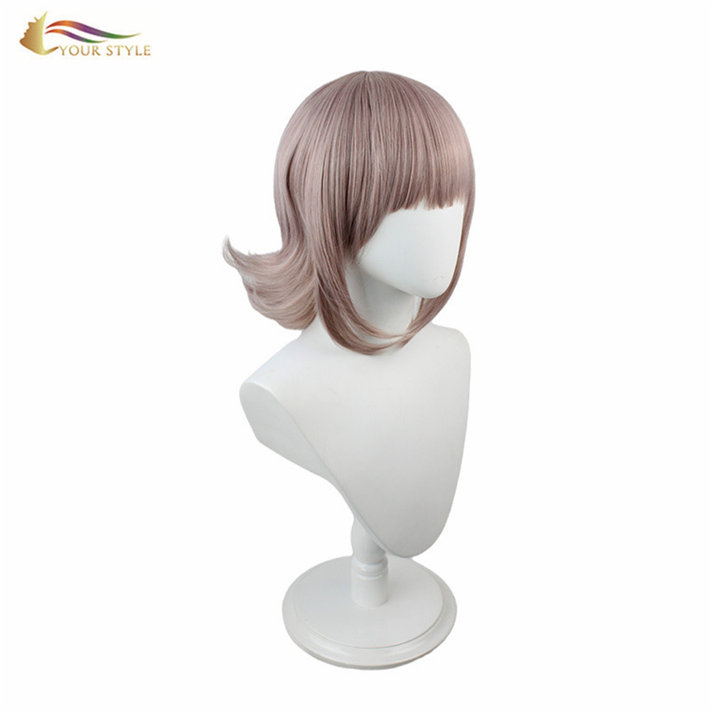 STAYELA SAKHO, I-Wholesale Short Cosplay Wigs Danganronpa Nanami Chiaki Goodbye Despair Platinum Blonde Wig Girls Female Party Wig Halloween Costume-ISITAYELA SAKHO, amawigi okwenziwa isandiso sezinwele