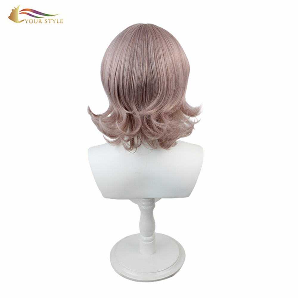 STAYELA SAKHO, I-Wholesale Short Cosplay Wigs Danganronpa Nanami Chiaki Goodbye Despair Platinum Blonde Wig Girls Female Party Wig Halloween Costume-ISITAYELA SAKHO, amawigi okwenziwa isandiso sezinwele