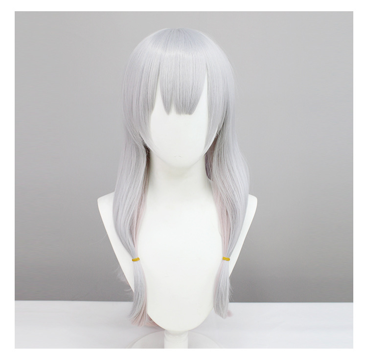 YOUR STYLE Cosplay Wigs Anime Long Straight Wig With Bangs Silver Grey  Party Wig Halloween Costume Girls Female Women Party Wig Halloween Costume-YOUR STYLE, synthetic wigs synthetic hair extension