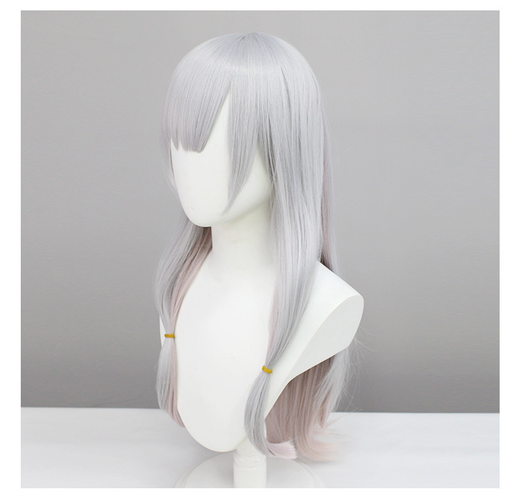 YOUR STYLE Cosplay Wigs Anime Long Straight Wig With Bangs Silver Grey  Party Wig Halloween Costume Girls Female Women Party Wig Halloween Costume-YOUR STYLE, synthetic wigs synthetic hair extension