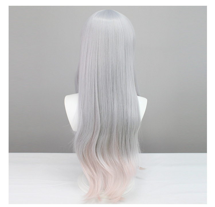 YOUR STYLE Cosplay Wigs Anime Long Straight Wig With Bangs Silver Grey  Party Wig Halloween Costume Girls Female Women Party Wig Halloween Costume-YOUR STYLE, synthetic wigs synthetic hair extension