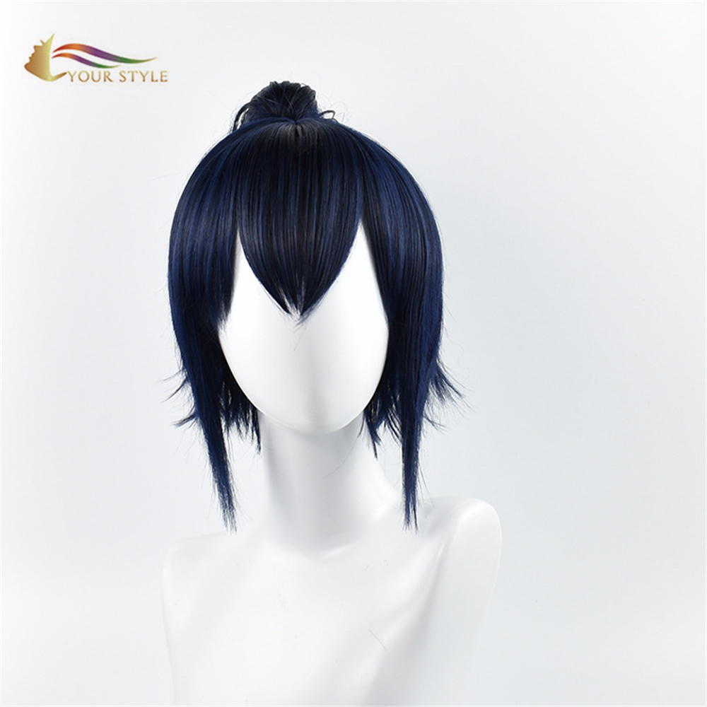 توهان جو انداز The Sword Dance Cosplay Wig Ponytail Clips Dark Blue Purple Party Wig Halloween Costume-Your STYLE، Synthetic Wigs synthetic hair extension