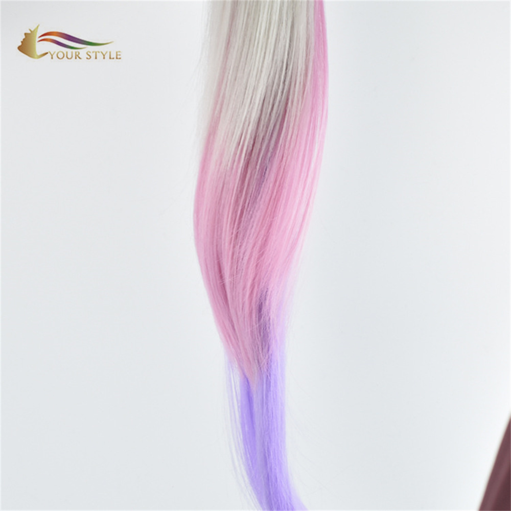 GAYA Anjeun Kanna Cosplay Wig Miss Kobayashi's Dragon Maid Wig Lurus Panjang Wig Harajuku Party Wig Kostum Lebaran-GAYA Anjeun, wig sintétik ekstensi rambut sintétik