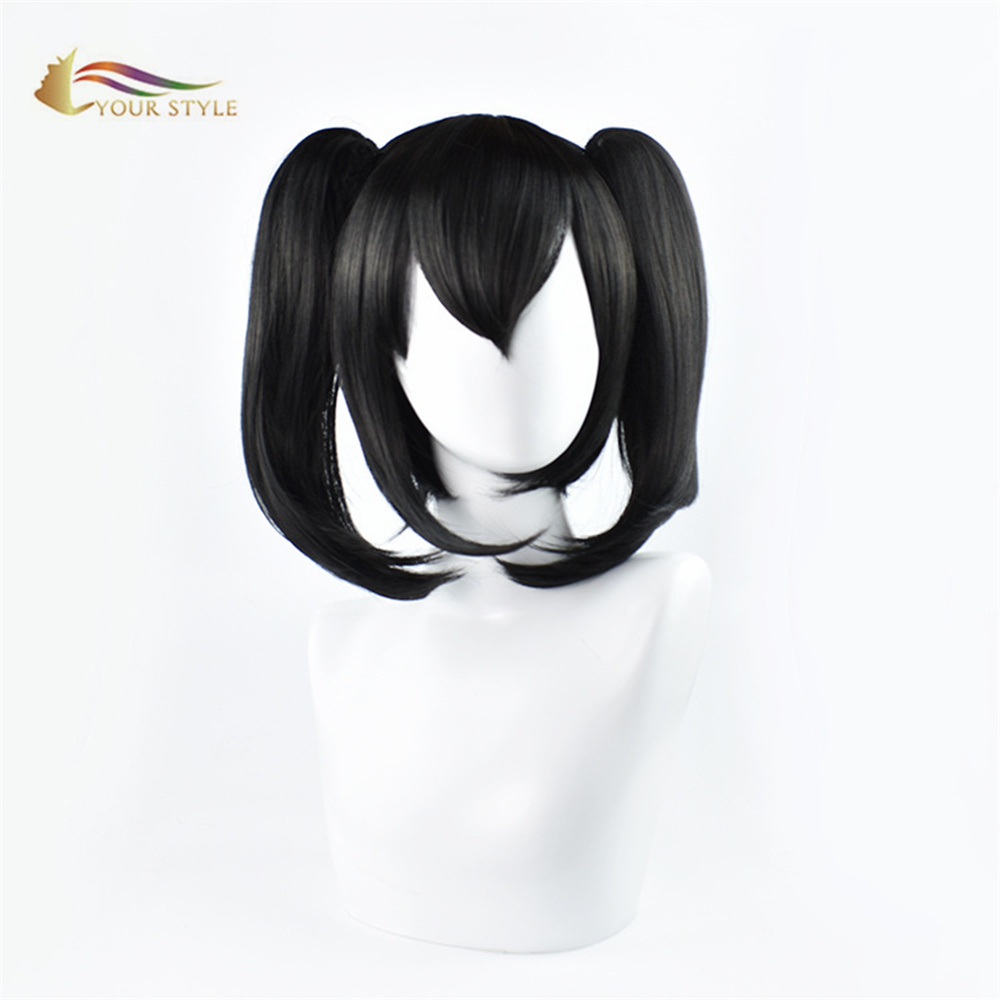 YOUR STYLE , Wholesale Nico Yazawa Cosplay Wigs Poytail Clips Synthetic Black Anime Party Wig Halloween Costume-YOUR STYLE, synthetic wigs synthetic hair extension