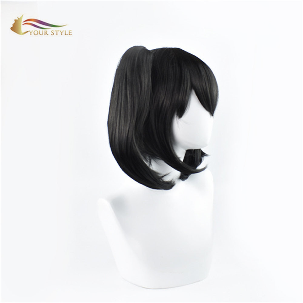 YOUR STYLE , Wholesale Nico Yazawa Cosplay Wigs Poytail Clips Synthetic Black Anime Party Wig Halloween Costume-YOUR STYLE, synthetic wigs synthetic hair extension