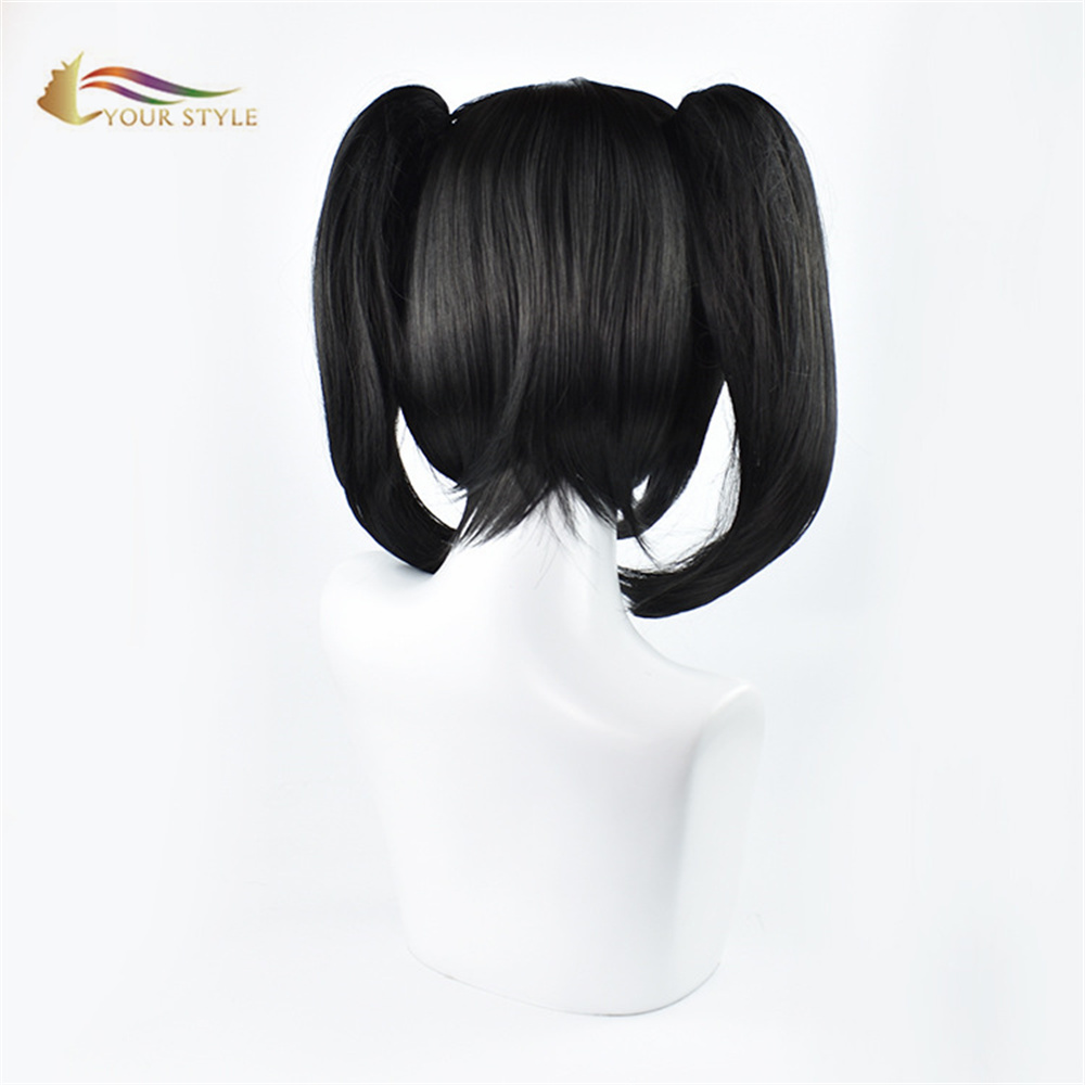 YOUR STYLE , Wholesale Nico Yazawa Cosplay Wigs Poytail Clips Synthetic Black Anime Party Wig Halloween Costume-YOUR STYLE, synthetic wigs synthetic hair extension