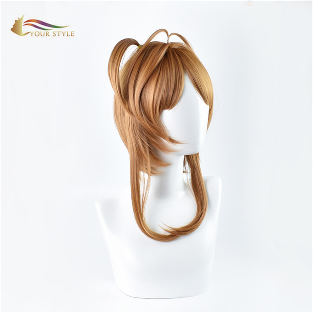 YOUR STYLE Card Captor Sakura Cosplay Wigs Brown Girls Female Women Anime Party Wig Halloween Costume-YOUR STYLE, synthetic wigs synthetic hair extension