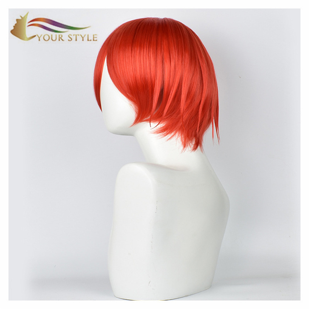 YOUR STYLE , Wholesale Cells At Work Orange Reddish Cosplay Wig Synthetic Short Wigs Party Wig Halloween Costume AE3803 RBC Seqkeqkyuu Red Blood Cell-YOUR STYLE, synthetic wigs synthetic hair extension