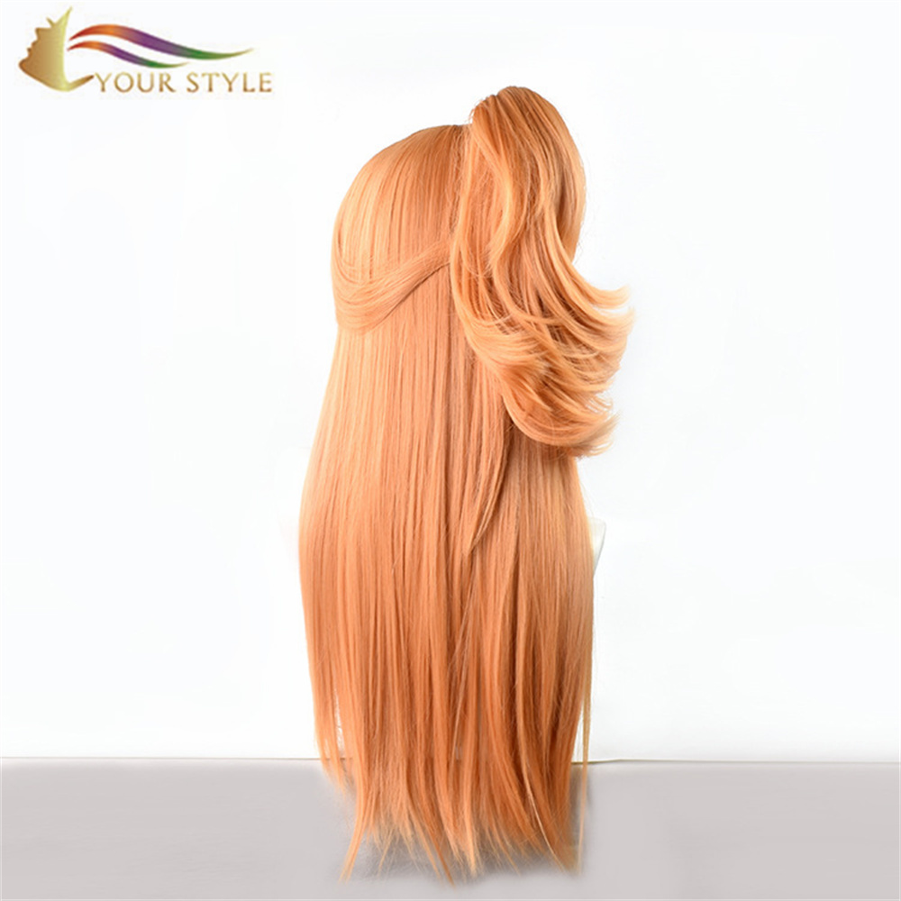 YOUR STYLE,Wholesale King of Glory Cosplay Wigs Ponytail Gongsun Li Orange Reddish Cosplay Wig Synthetic Wig Party Wig Halloween Costume-YOUR STYLE, synthetic wigs synthetic hair extension