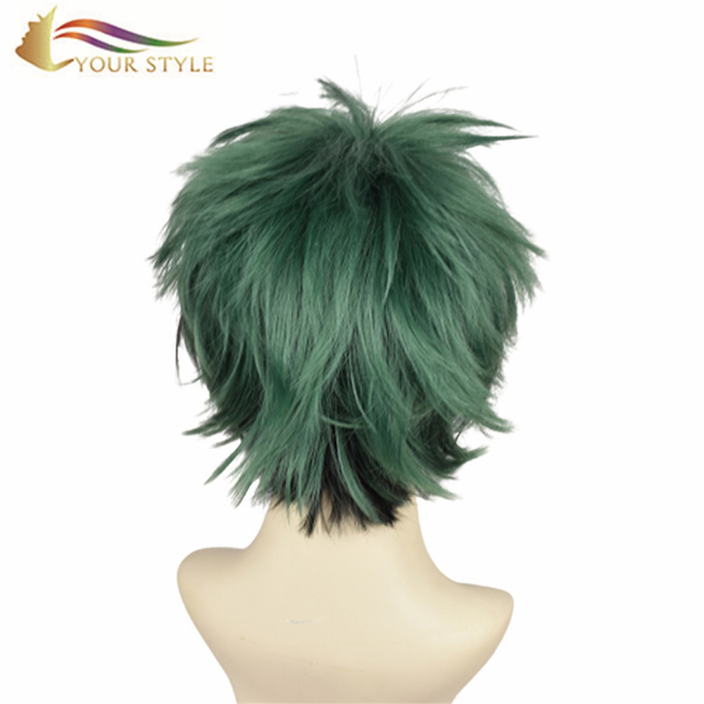 YOUR STYLE, Wholesale HEROES:RISING Short Cosplay Wigs Deku Synthetic Party Fluffy Wig Short Wig Green Boy Men Male Party Wig Fluffy Halloween Costume-YOUR STYLE, synthetic wigs synthetic hair extension