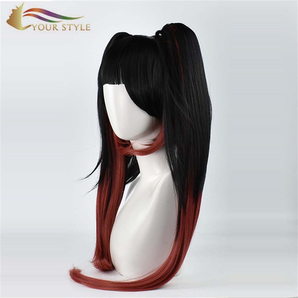 YOUR STYLE ,Wholesale DATE A LIVE Cosplay Wigs Ponytails Tokisaki Kurumi Costume Wig With Ponytail Halloween Costumes wig-YOUR STYLE, synthetic wigs synthetic hair extension