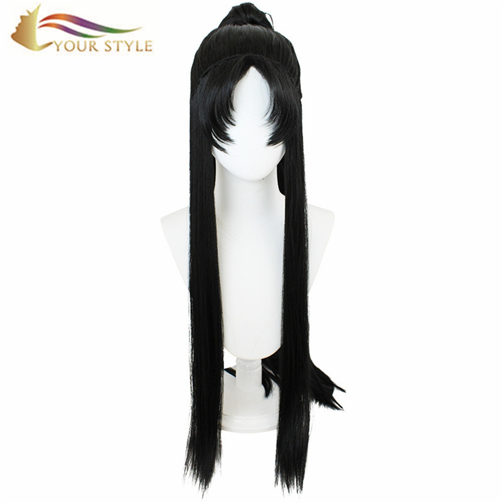 YOUR STYLE , Wholesale Long Cosplay Wigs Ponytails Black Wigs Halloween Wigs Long Party Wig Black Wigs For Halloween Costumes-YOUR STYLE, synthetic wigs synthetic hair extension