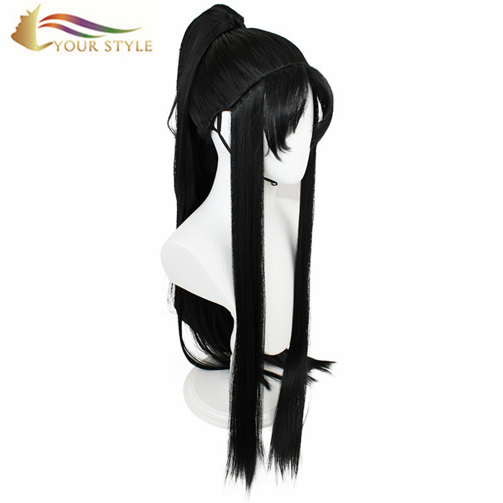 YOUR STYLE , Wholesale Long Cosplay Wigs Ponytails Black Wigs Halloween Wigs Long Party Wig Black Wigs For Halloween Costumes-YOUR STYLE, synthetic wigs synthetic hair extension