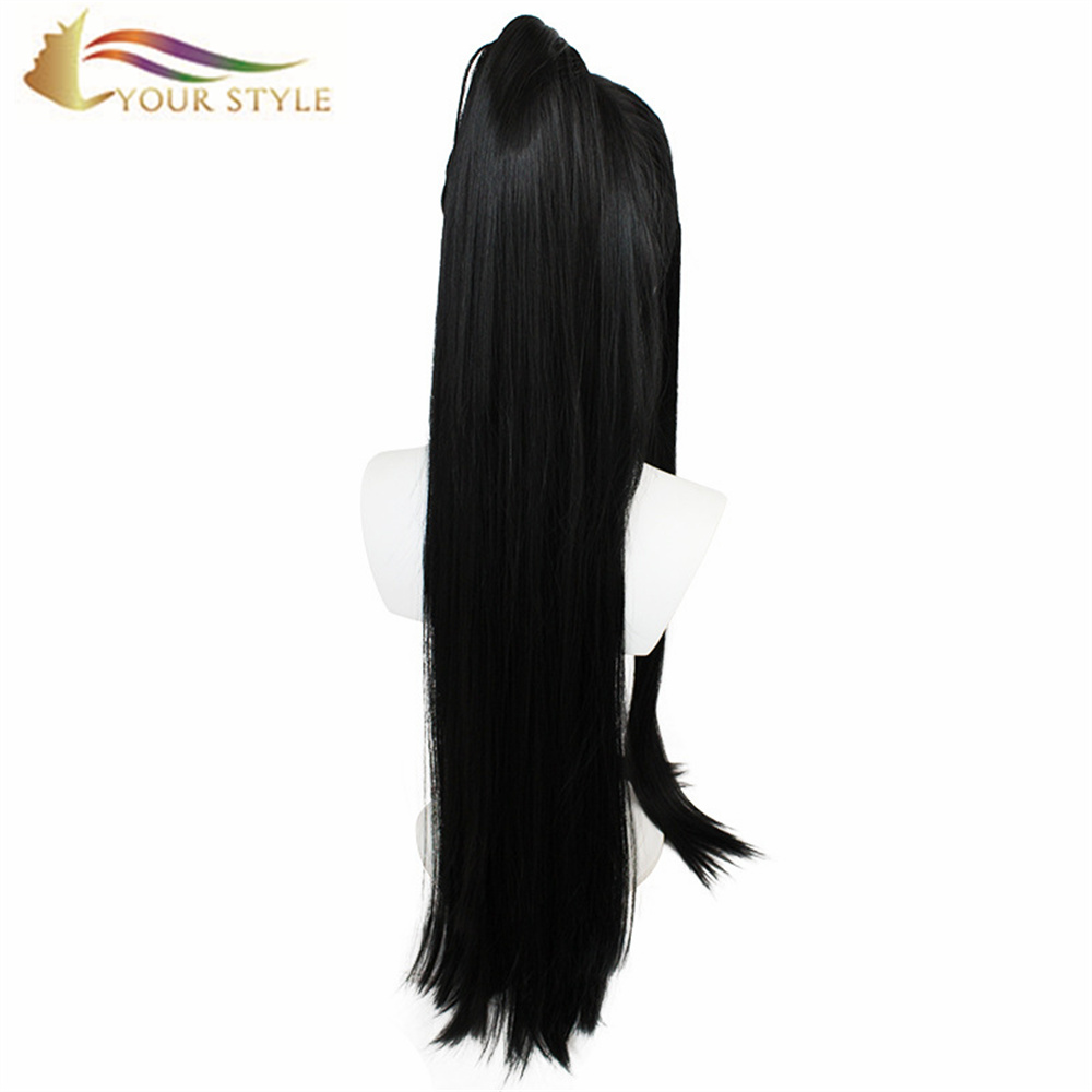 YOUR STYLE , Wholesale Long Cosplay Wigs Ponytails Black Wigs Halloween Wigs Long Party Wig Black Wigs For Halloween Costumes-YOUR STYLE, synthetic wigs synthetic hair extension