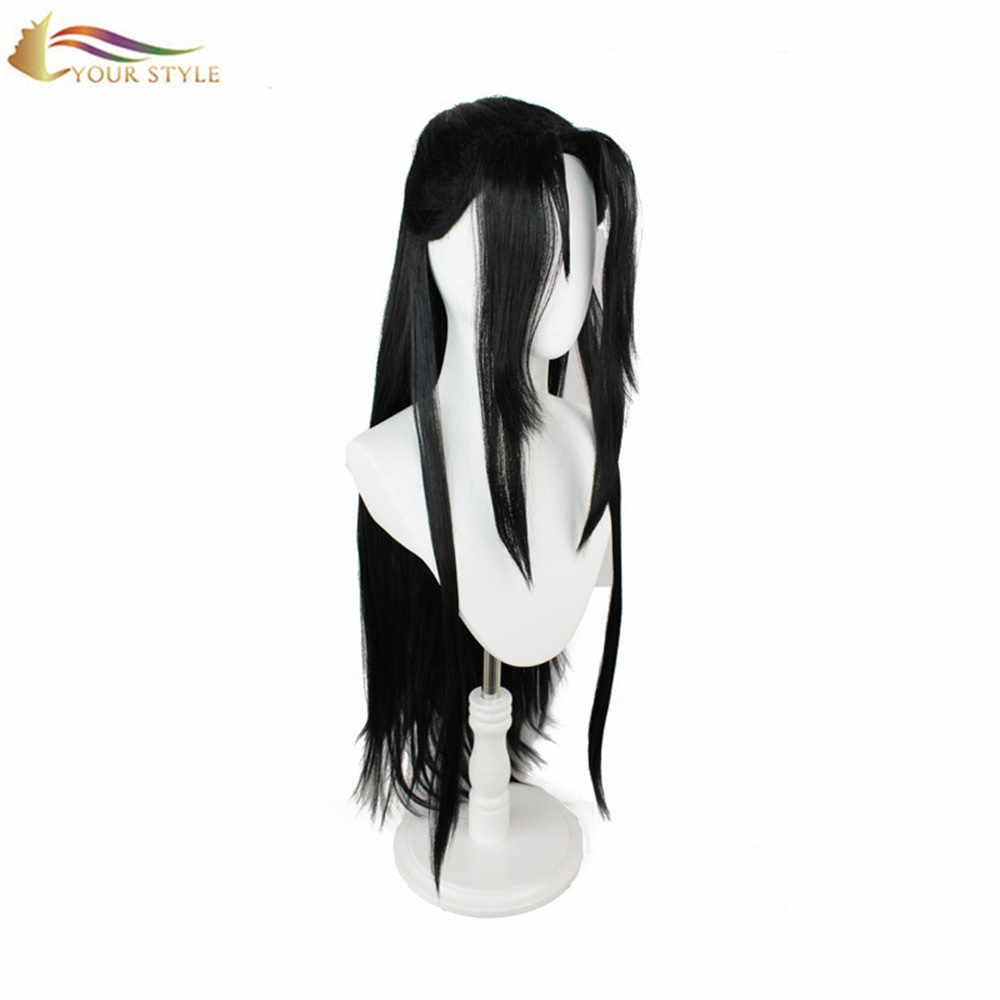 O LOU STYLE Wholesale MDZS Master Devil Cosplay Wig Long Straight Wig Chinoiserie Chinese Style Costume Wig Black Hair Halloween Wig Black-OU STYLE, synthetic wigs synthetic hair extension