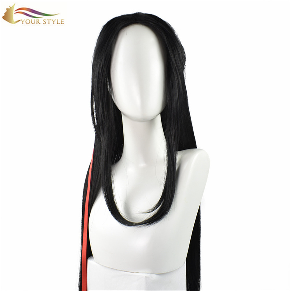 O LOU STYLE Wholesale MDZS Master Devil Cosplay Wig Long Straight Wig Chinoiserie Chinese Style Costume Wig Black Hair Halloween Wig Black-OU STYLE, synthetic wigs synthetic hair extension