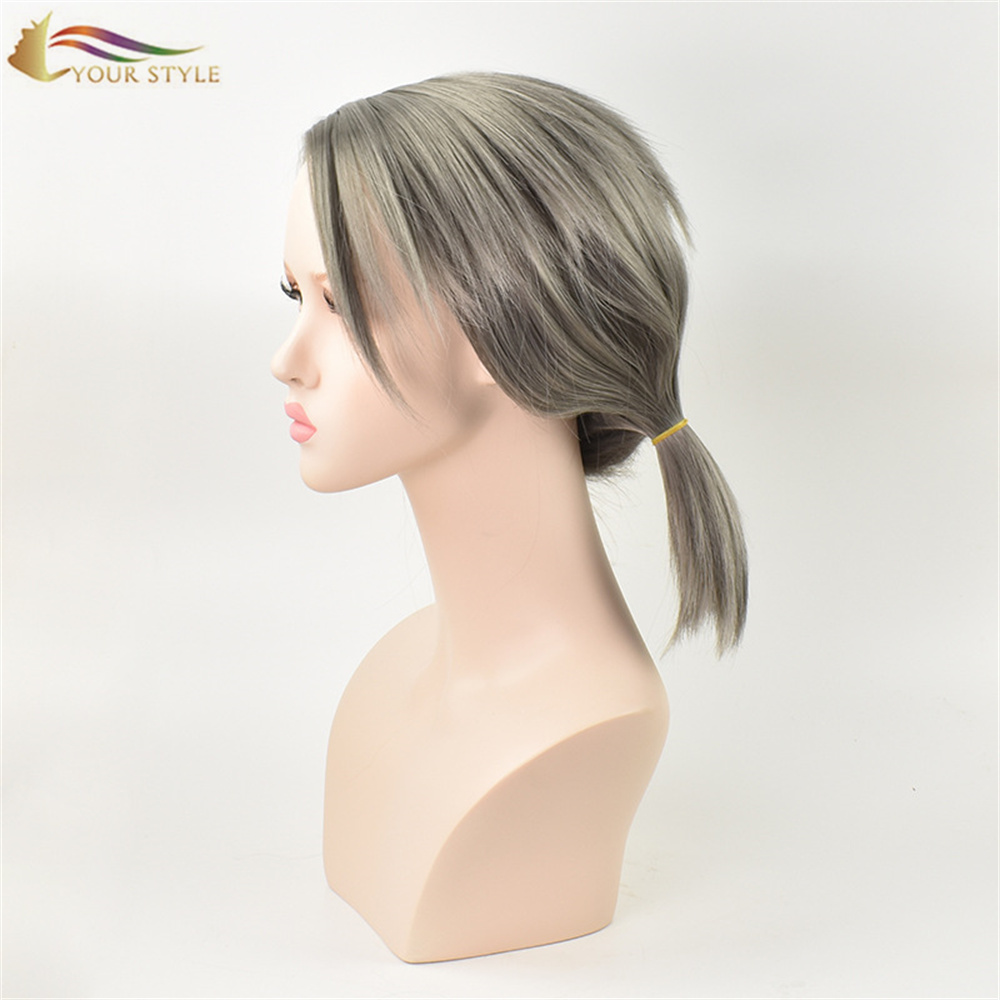 YOUR STYLE Game Identity V Cosplay Wig Embalmer Aesop Carl Role Play Wigs Dark Grey Ponytail Wigs Party Wig Halloween Costume Wigs-YOUR STYLE, synthetic wigs synthetic hair extension