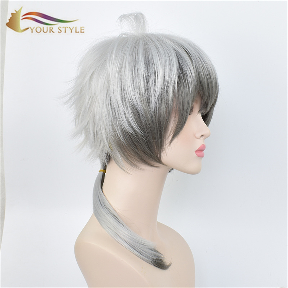 ÄR STYLE Arknights Cliffheart Pramanix Cosplay Perücken Synthetesch Ombre Grey Wäiss Halloween Kostüm Perücken Anime-ÄRE STYLE, synthetesch Perücken synthetesch Hoerverlängerung