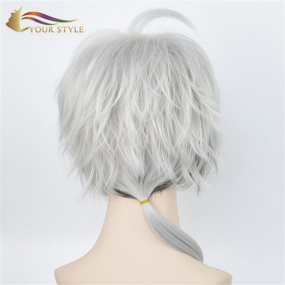 YOUR STYLE Arknights Cliffheart Pramanix Cosplay Wigs Synthetic Ombre Grey White Halloween Costume Wigs Anime-YOUR STYLE, synthetic wigs synthetic hair extension