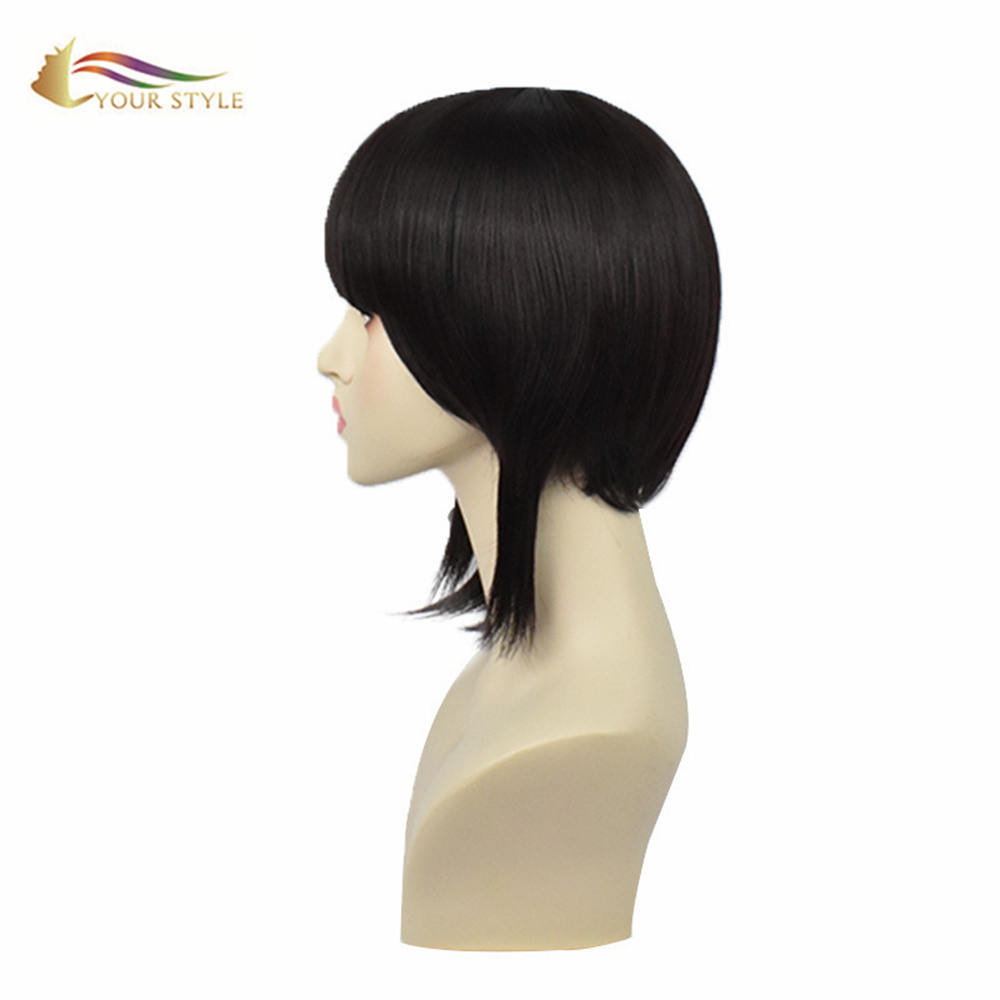 YOUR STYLE , Wholesale Demon Slayer Tsuyuri Kanao Cosplay Wig With Ponytail Synthetic Dark Brown Wig Cosplay Brown Hair Short Wig Anime Party Wig Halloween Costume-YOUR STYLE, synthetic wigs synthetic hair extension